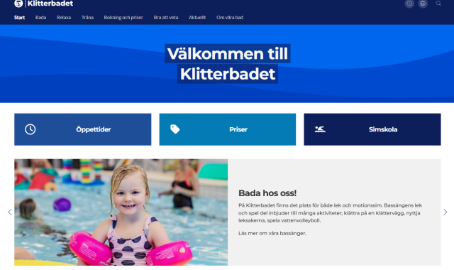 Klitterbadet lanserar ny webbplats